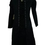 Corset Story Solid Black Lace Back Dress Goth Long Sleeve Womens 20" Size undefined Photo 0