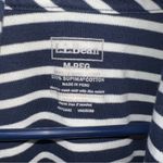 L.L. Bean Women’s Navy Blue Striped Open Front Cardigan Supima Cotton Medium Photo 4