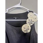 Helene Blake Sheath Sleeveless Dress Sand Dollar Floral Charcoal Grey Women's 10 Gray Photo 2