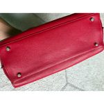 Coach  Red Pebbled Leather Remi Satchel Structured Zip Double Handles Photo 9