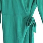 Fashion Brand Womens Green Dress Size XL Midi Long Sleeve Wrap Tie Side Zip NWT Photo 3