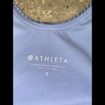 Athleta  blue &‎ black light tie dye conscious cropped high neck sports bra top S Photo 2