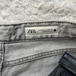 ZARA Signature Denim High Rise Wide Leg Jeans in Grey US Size 6 Photo 7