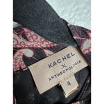 Kachel x Anthropologie Blouse Size 4 Silk Blend Paisley Gold Tinsel Bessie Sheer Photo 2