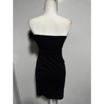 Vintage Deadstock Madrag Black Tube Dress Feather Trim Strapless Mini Party Med Photo 4