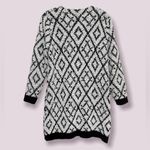 Solitaire Anthropologie  Sweater Coat Black White Geometric Womens Size L Photo 2