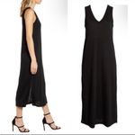 Paige Midi Dress black Slub Knit Side Slit Sleeveless Womens Size XS Photo 2