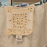 Johnny Was 💕💕 Aster Tiered Midi Dress 100% Linen ~ Blue Floral Print Small Photo 14