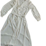 Victoria's Secret 90’ Vintage  Night Robe Sheer Chiffon  Lace V-neck & Cuff  Size Photo 0