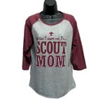Boys Scout Of America‎ Gray/Burgundy 3/4 Sleeve Reglan Tee Size M Women's Gray Size M Photo 0