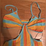 Princess Polly Striped Alicia Mini Cami Dress Orange with cut out size 8 NWT Photo 2
