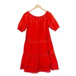 Kate Spade  Broom Street Cotton Poplin Tiered Dress Cherry Pepper Red Size Small Photo 1