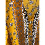 West Kei West‎ Kei Mustard Floral Tie-Front Blouse Size M Photo 3