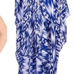 Michael Stars  Ruana Scarf Sarong Swim Cover-up‎ Brushed Batik Blue White NWT Photo 0