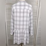 Gap  Long Sleeve Shirt Dress Drop Waist Gray/White Plaid-Medium Photo 3