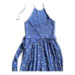 American Eagle OMG How cute is this jumpsuit, blue with small white flowers, smocked halter top, matching belt, has side hand pockets, excellent condition, size small Photo 7