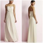 Jenny Yoo  Palomino Beige Spaghetti Strap Bridesmaid Bridal Maxi Dress Photo 1