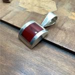 Vintage Mexico 925 Silver Red Jasper pendant and earrings. Photo 1