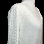 Sweet creamy White Women's cable knit Sweater Size L Photo 4