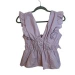 INA NWT  Lavender Ruffle Tie Back Top Photo 2