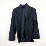 ZARA  Satin Paneled Mock Neck Blouse S Black Photo 1