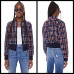 💕MOTHER💕 The Mock Neck Ribbed Jacket ~ Beat By Beat XS NWT Plaid 80s Photo 5