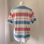 Alfred Dunner White, Pink & Blue Striped Relaxed Fit Short Sleeve Sweater White Photo 3