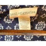 Band of Gypsies Boho Blue Tribal Print Faux Wrap Romper, Shorts, Large Photo 1