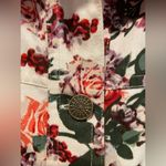 NWOT Potpourri Size 2X Rose Floral Print Button Down Denim Shacket Top Pockets Pink Photo 2
