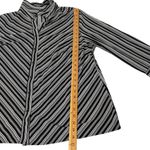 Maggie Barnes  1X Shirt Top Black White Stripe Button Down Front Stretch Woman Photo 8