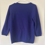 Talbots Royal Blue 100% Cashmere 3/4 Sleeve Crewneck Sweater Size Medium Chic Photo 1