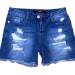 Francesca's Harper Women's Blue Size 28 Mid Rise Distressed Denim Shorts Photo 0