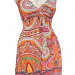 She's Cool Boho Paisley Print Sundress Bright Multicolor Festival Y2K Size S Orange Photo 0