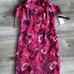 H by Halston Halston Bright Raspberry Dress with Floral lace embroidery Photo 2