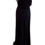 After Six Women's Dark Navy Sleeveless Wrap Evening Gown Size 0 Photo 2