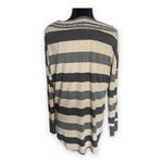 Haes Brasil Womens Sweater Size XL Gray Tan Striped Boatneck Top‎ NEW Photo 3