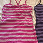 Lululemon set of 2 Y tank size 6 built in bra EUC hot pink/light pink Purple Photo 0