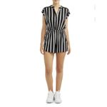 No Boundaries Juniors  Romper Navy Blue Striped Size XXL 19 White Lace Back EUC Photo 10