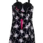 Betsey Johnson Spider Dress Halter Style Fit Flare XS Padded Cups Gothic Grunge Photo 1
