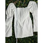 Pretty Little Thing PLT White Bell Sleeve Corset Detail Long Sleeve Bodycon Dress Size 6 NWT Photo 4