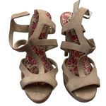 Y2K Deb Platform Heels Strappy Cutout Nude 7 Tan Photo 3