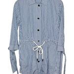 Lafayette 148 Blue White Striped Cotton Button Photo 0