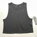 Zobha Top Tank Cropped Burnout Fabric Lightweight Exercise Lounge Beach Black Photo 0