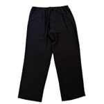 Eileen Fisher Silk Georgette Crepe Full Length Straight Pants Zipper Black Large Photo 5