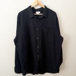 Gap  | Linen Cotton Poplin Big Shirt Solid Black Oversized Button Down Top | XXL Photo 1