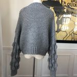 Elan Chunky Knit Cropped Vneck Sweater Grey S Photo 5
