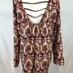 Signature Studio long sleeve damask print open ladder back top size XL Photo 3