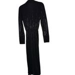 SLA THE LABEL Sz XS Women's Black Sequin Vneck Long Sleeve Ebony Midi Dress Photo 8