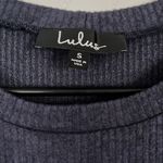 Lulus Women’s Fit and Fair Ribbed Knit Long Sleeve Denim blue size Small NWT Photo 2