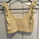 ZARA Light Yellow Ruffle Tank Top Photo 0